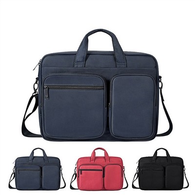 Dual Zipper Pockets Laptop Case Shoulder Strap