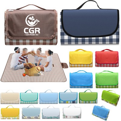 78.7" X 59" Foldable Outdoor Picnic Beach Blanket Waterproof Sandproof Beach Mat