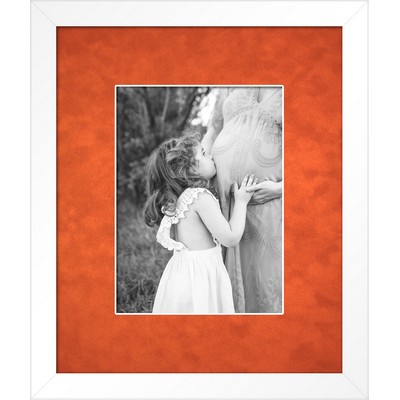 Rimouski (White/Orange) - Vibrant 6x8 Photo Frame 11.5x13.5