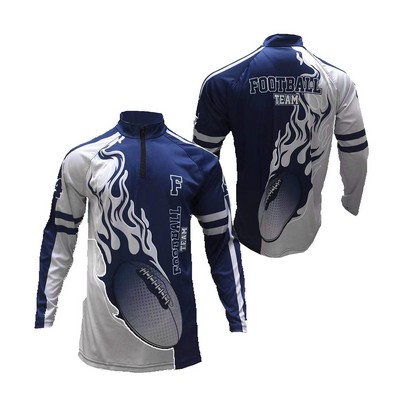 Men's 1/4 Zip Long Sleeve Butterfly Mesh Shirt