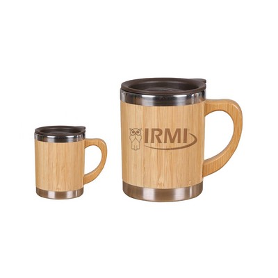 10Oz. Vacuum Stainless Steel Bamboo Mug