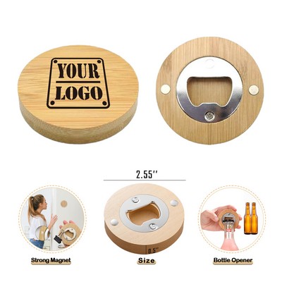 Bamboo Magnetic Bottle Opener