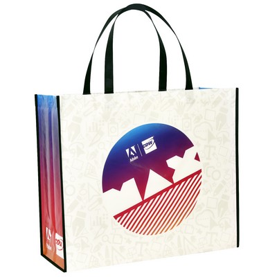 Custom Full-Color Laminated Non-Woven Promotional Tote Bag 20"x17"x8"