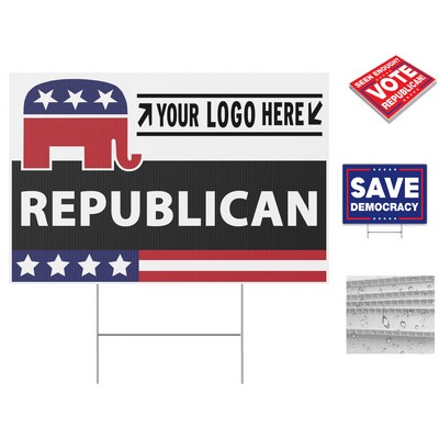 24" x 18" USA President Campaign Lawn Sign with Metal Stake