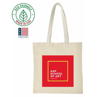 7 oz Cotton Canvas Made in USA Tote Bag - Eco Friendly Freedom Tote 15 x 15