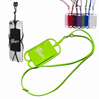 Silicone Neck Lanyard With Phone Holder & Wallet