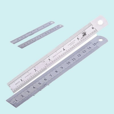 Metal Ruler with Inches/Metric Measuring Tool