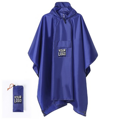 Versatile 3-in-1 PU Coated Raincoat Poncho with Storage Bag