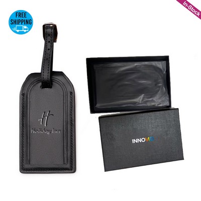 Genuine Leather Luggage Tags Airtag Holder (Gift Box is optional)