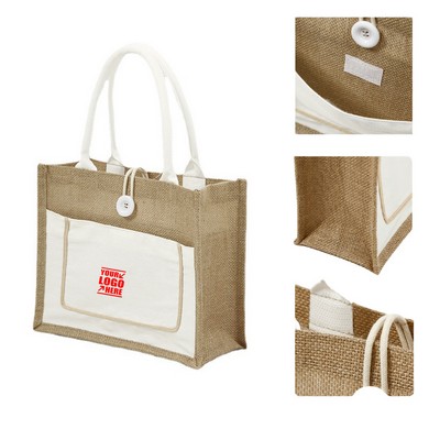 Natural Jute Burlap Tote Bag