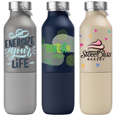 Freya Duo – 2-in-1 20 oz. Double-Wall Recycled Stainless Steel Bottle with 11 oz. Tumbler - ColorJet