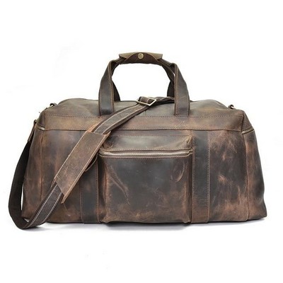 The Colden Large Capacity Leather Weekender Duffle Bag (23.6"x10"x7")