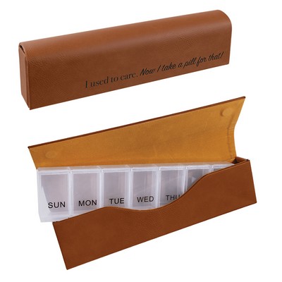 Genuine Laserable Leatherette Pill Container