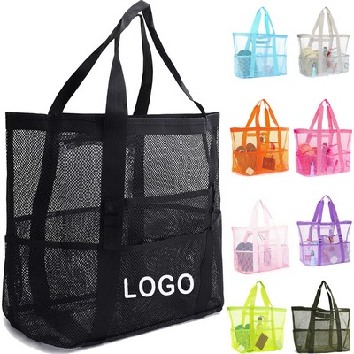 Foldable Large Capacity Storage Tote Beach Mesh Bag