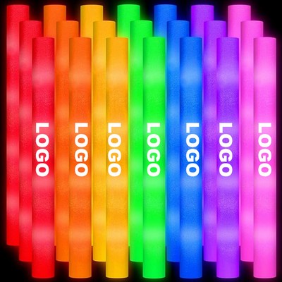 19" Custom Muticolor LED Light Up Foam Glow Sticks