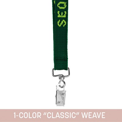 3/4" Woven Lanyard w/ Swivel Bulldog Clip - "Classic" Weave