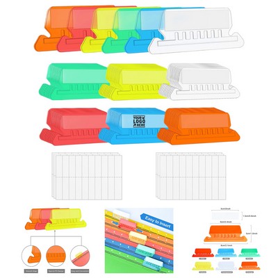 60+120 Set Multicolor Hanging File Folder Tabs with Inserts