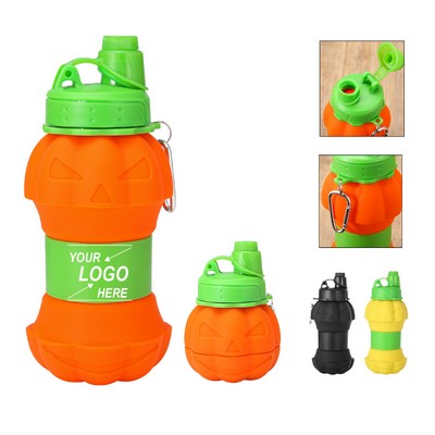 550ml Halloween Silicone Collapsible Outdoor Sports Bottle