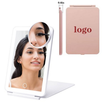 Rechargeable Travel Makeup Mirror With 10X Magnification