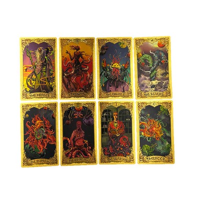 Cthulhu Style Gold Foil PVC Tarot Cards