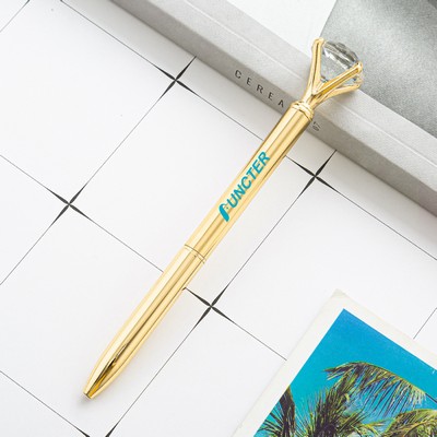 Diamond Pen Metal Bling Pen Gold Pen Barrel Diamond Top Ballpoint Pen