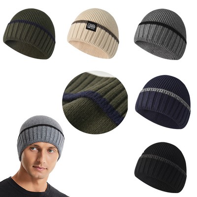 Winter Knitting Cuffed Beanie Hats