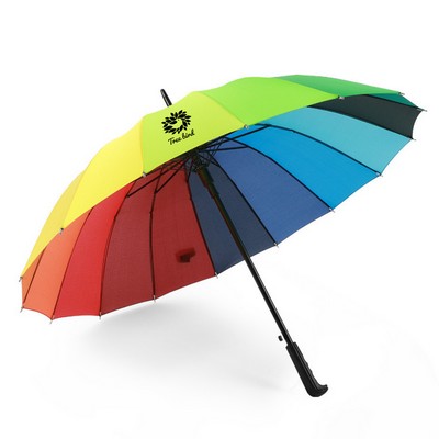 Straight Automatic Rainbow Golf Umbrella-42"arc