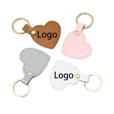 Heart Shape PU Leather Keychain