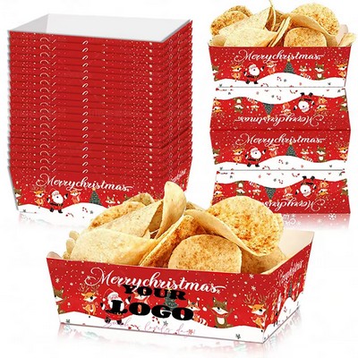 20Pcs Christmas Paper Food Tray