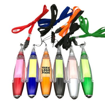 Label Ballpoint Pens with Sticky Note and Light