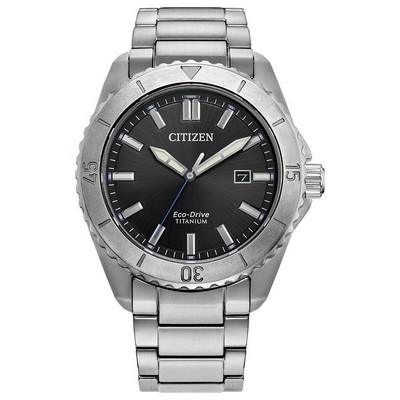 Citizen Watch Men's Brycen Super Titanium Bracelet Watch, Black Dial