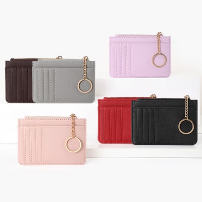 Women's Mini Keychain Wallet Small Coin Purse With Multi-Card Holder