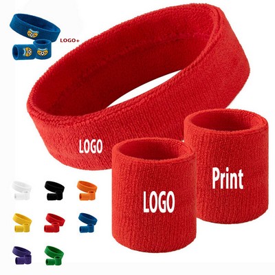 Cotton Sweatband Wristband Sets