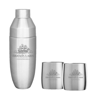 Insulated Cocktail Shaker and Rocks Barware Set