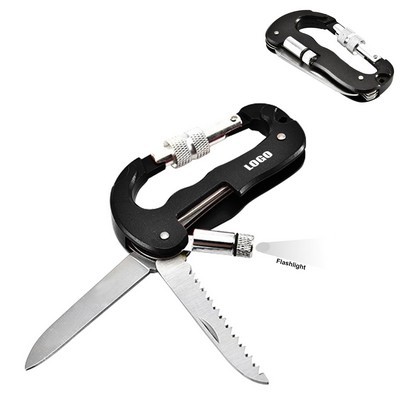 Multi Carabiner Knife Tool Kit Flashlight