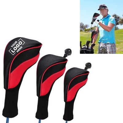 Golf Club Headcovers Set 3 Pack, Long Neck Mesh Design