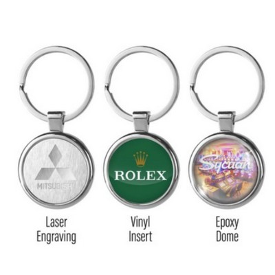 Round Satin Metal Keychain