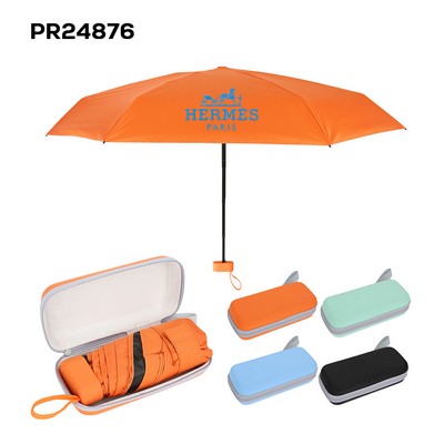 Mini Umbrella With Carrying Case - 39'' Arc 6 Panel