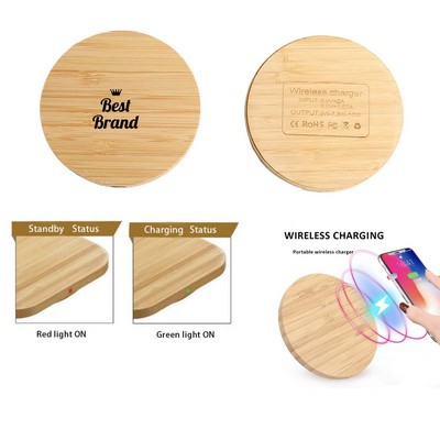 15W Bamboo Wood Phone Wireless Charger