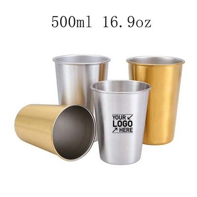 16oz Stainless Steel Pint Cup Beer Mug Drinking Glasses