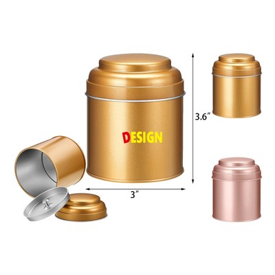 Tea Tin Canister with Airtight Double Lids