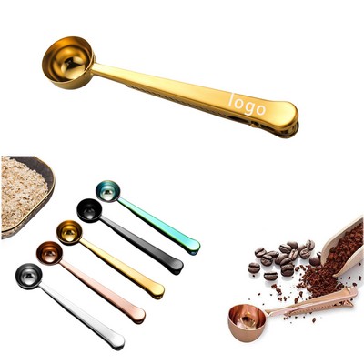 2 in 1 Stainless Steel Coffee Scoop Clip