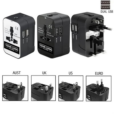 Travel Universal Plug Adapter with 2 USB Ports