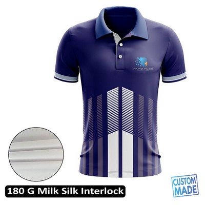 Full Sublimation Performance Short Sleeve Polo - 180G Milk Silk Interlock - Men's, Women's, Kids'