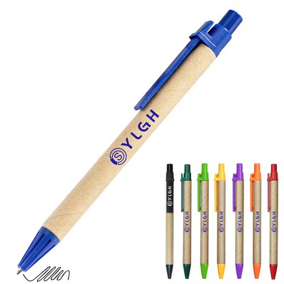 Click Activated Paper Barrel Pen