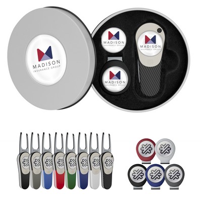 Pitchfix Icon Golf Divot Tool Deluxe Gift Set w/ Hat Clip