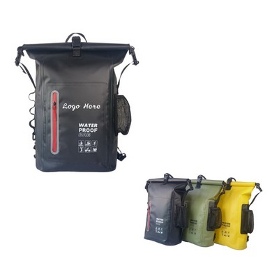 25L Waterproof PVC Backpack With Mesh Pocket