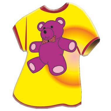 Teddy Bear T-Shirt Acrylic Coaster w/Felt Back