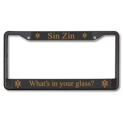 Black Powder Coated Die Cast Metal License Plate Frame