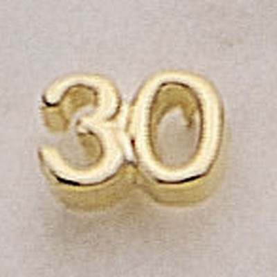 30 (numeral) Marken Design Cast Lapel Pin (3/8")